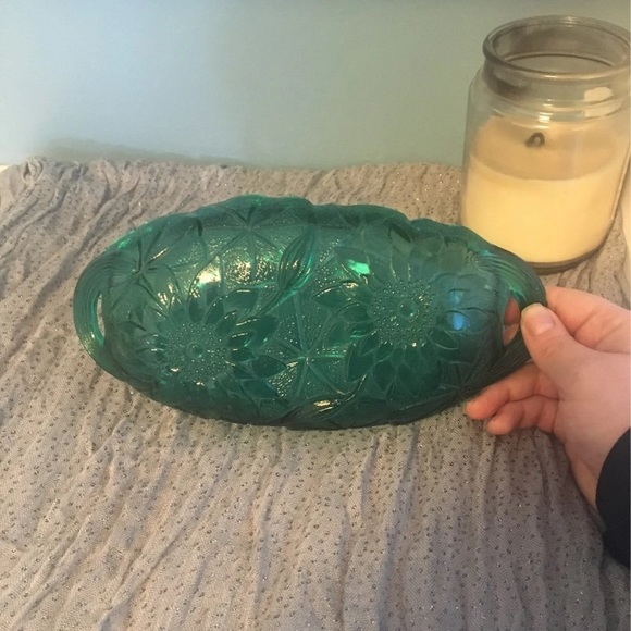 Vintage Anchor Hocking green, relish dish - Picture 3 of 5